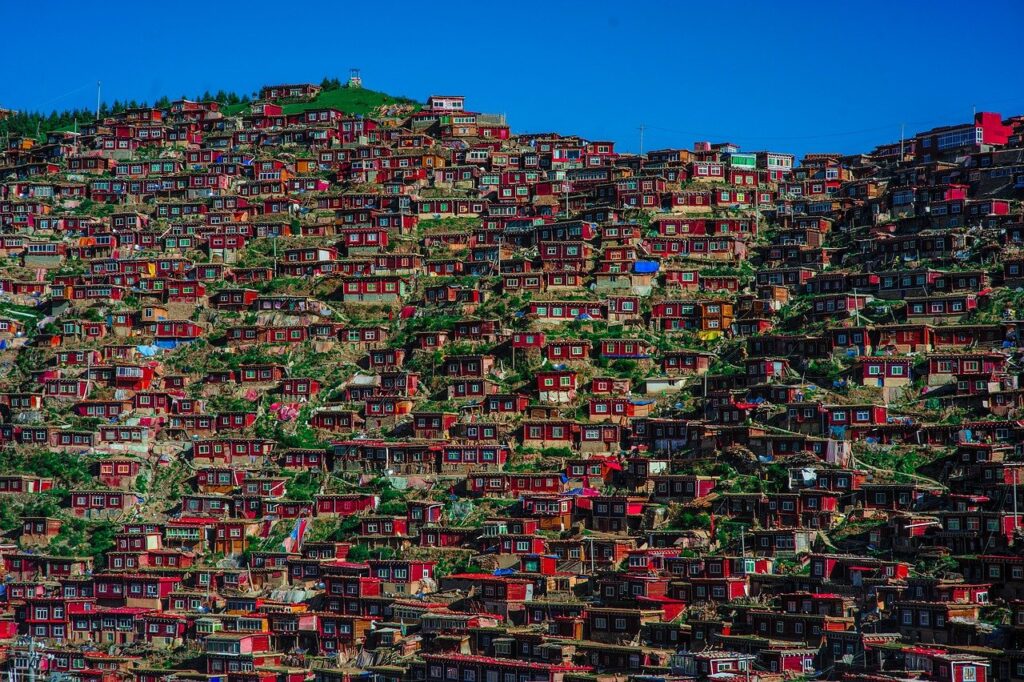china, tibetan, color, natural, buddhism, village