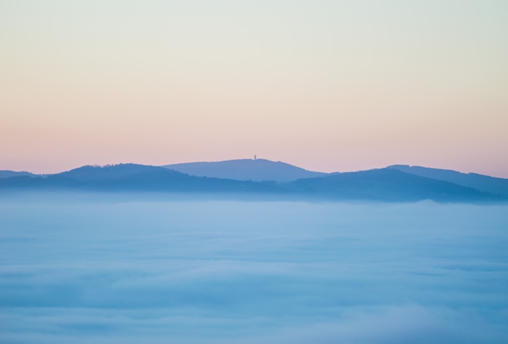 A view of a mountain range in the distance