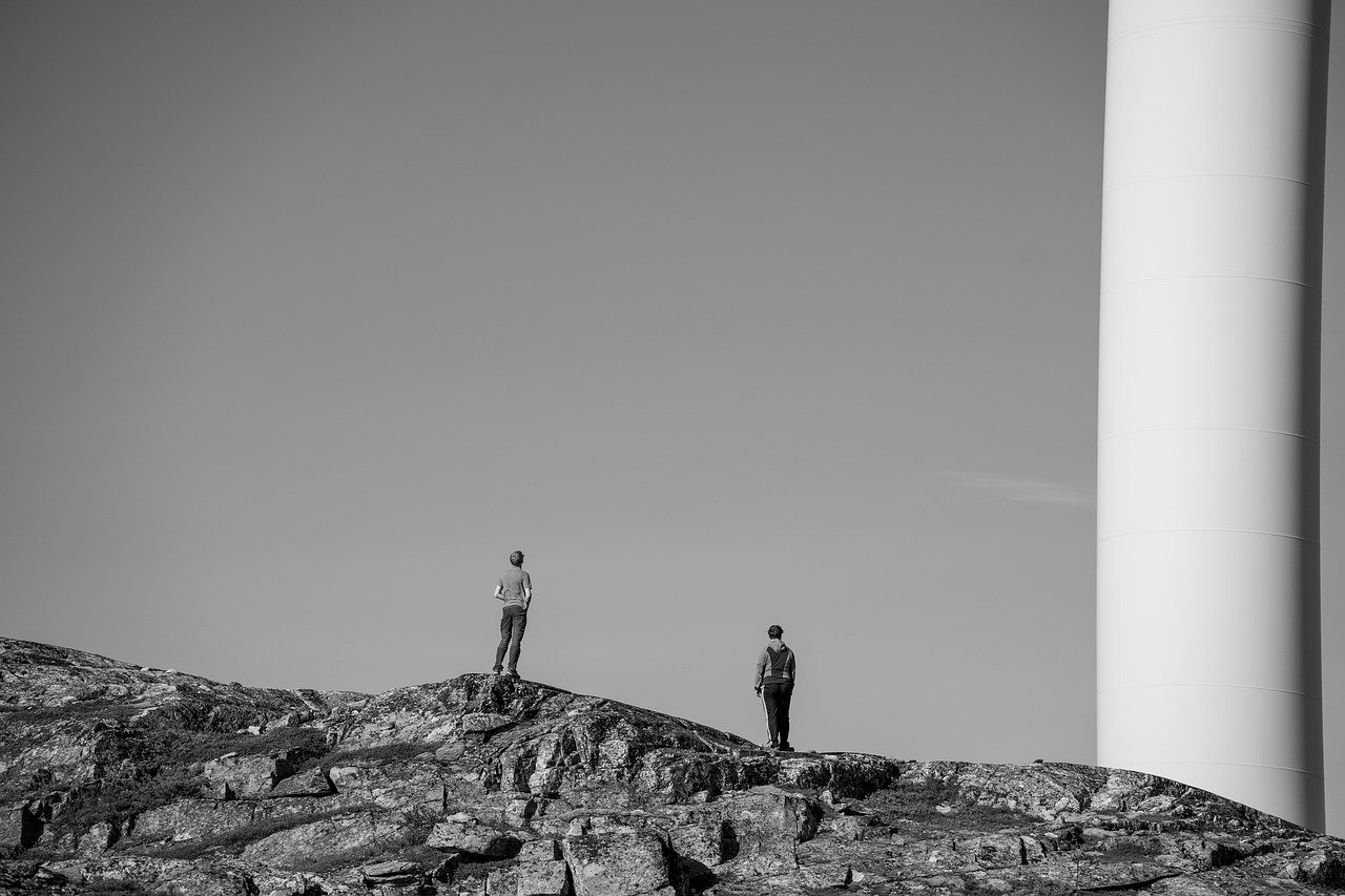 windmill, gigantic, big, nature, small, technology