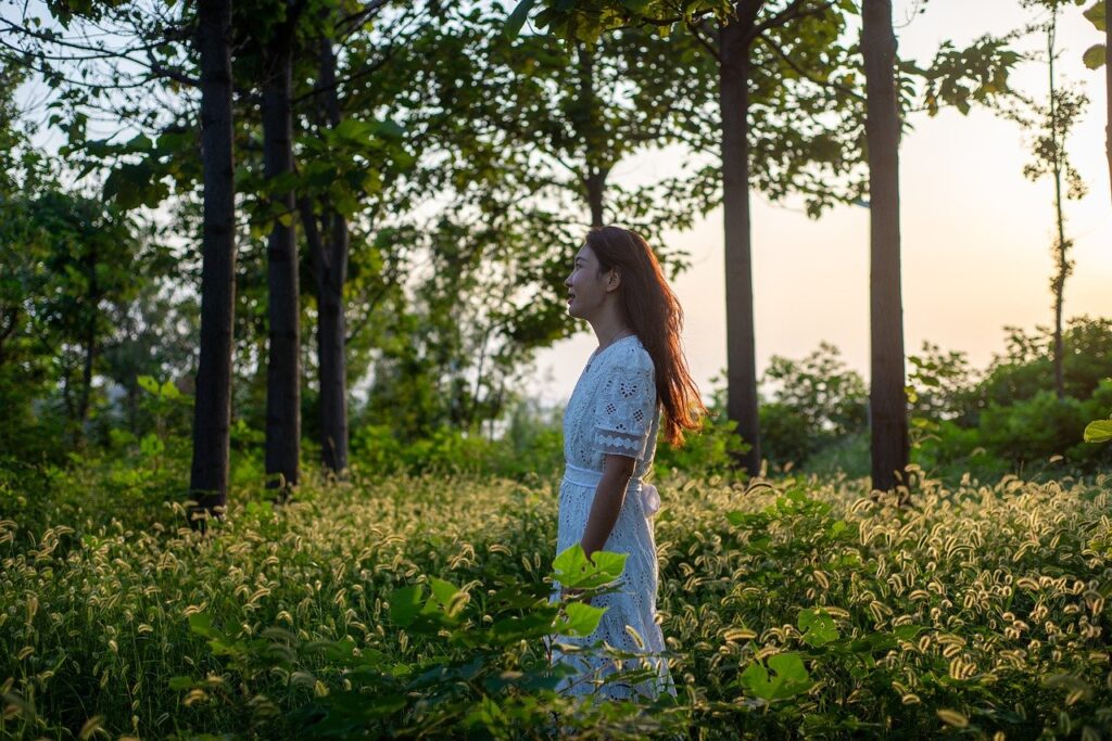 girl, nature, portrait, natural, miss, light and shadow, twilight, sunset, silhouettes
