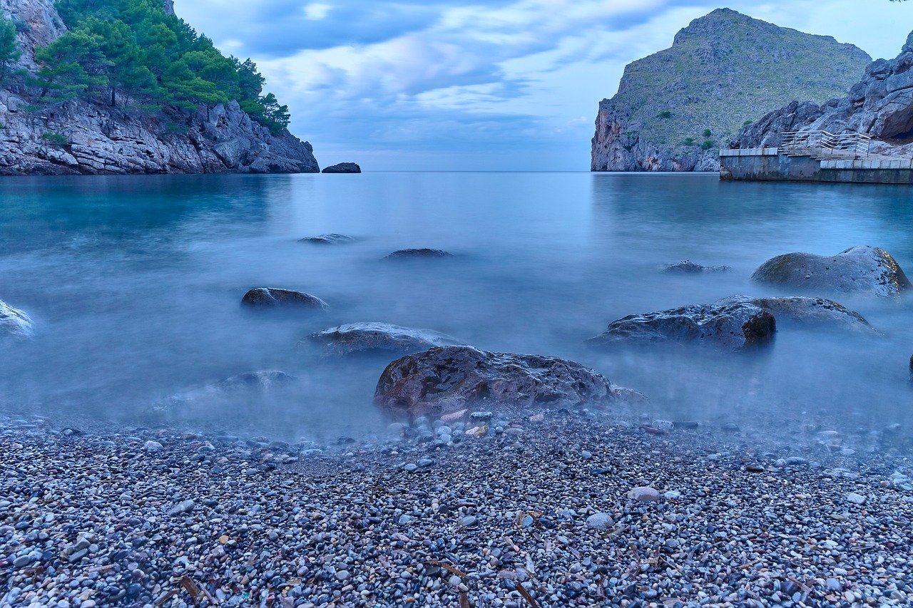 bay, sea, nature, landscape, water, coast, vacations, mallorca, spain